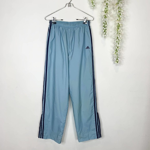 adidas Pants - ADIDAS straight leg track pants sweatpant lining cyan blue athleisure